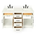 thumbnail image 5 of Ariel Hepburn 61 In. Double Rectangle Sink Vanity With White Quartz Countertop In White, 5 of 9