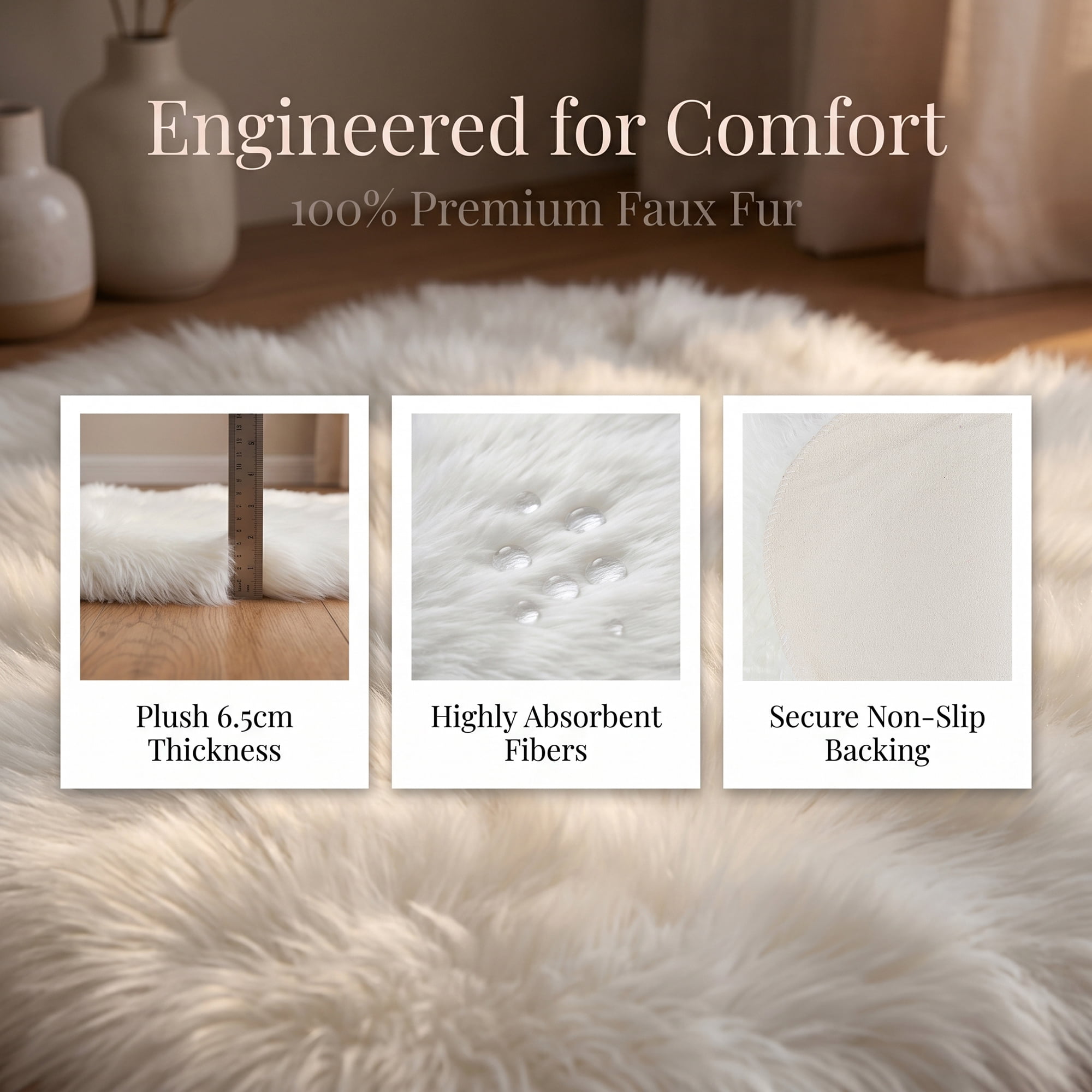 Unique Bargains Soft Fluffy Non Slip Narrow Fuzzy Shaggy Area Rug 28" x 14" White