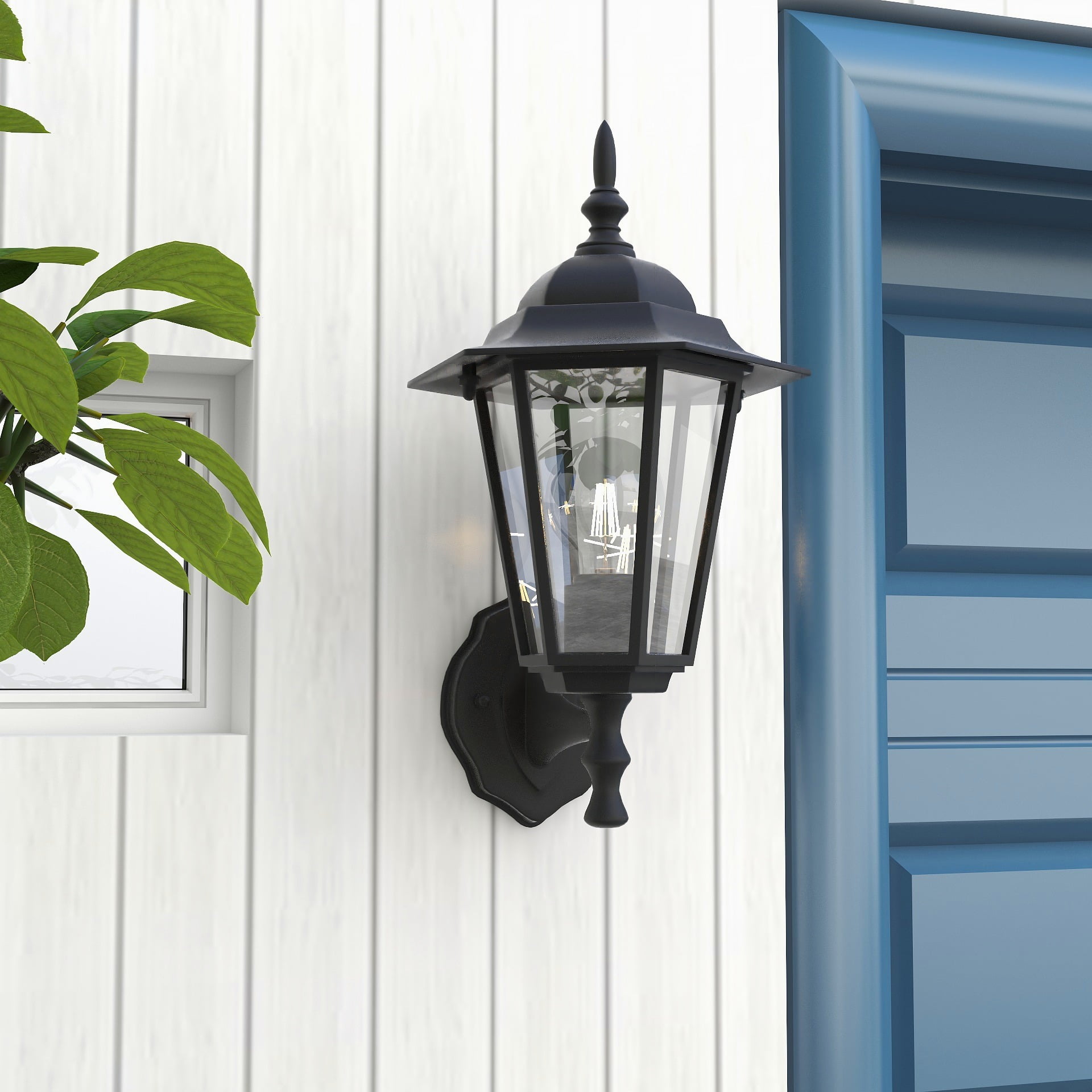 Uixe 1-Light Matte Black Outdoor Wall Lantern Sconce SSINL12151