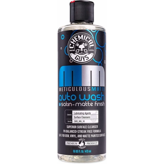 Car Wash Soap – Meticulous Matte – High Foaming Car Foam Soap for Foam Cannons, Guns and Buckets – Safe for Satin and Matte Paint Finishes, Scratch Free Cleaning, 16 oz Bubble Gum Scent
