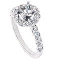 thumbnail image 1 of 3/8ct Halo Diamond Ring Setting Solid 14K White Gold, 1 of 3
