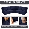 thumbnail image 2 of TOPCHANCES Stretch Recliner Sofa Slipcover for 5 Seat Recliner, 7-Piece Jacquard Sectional Couch Covers Furniture Protector ( Navy Blue ), 2 of 8