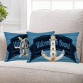 thumbnail image 4 of Nautical Coastal Lumbar Pillow Covers 12x20 Inch Set of 4 Navy Blue Wood Board Seahorse Rudder Anchor Pillow Cases Summer Ocean Themed Cushion Cover for Home Couch Sofa Patio, 4 of 5