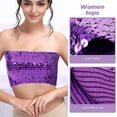 thumbnail image 3 of unbranded Top Corto Morado De Lentejuelas Para Mujer Para Conciertos Y Fiestas, 3 of 6