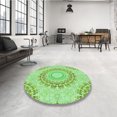 thumbnail image 4 of Ahgly Company Machine Washable Indoor Round Transitional Jade Green Area Rugs, 8' Round, 4 of 7