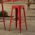 thumbnail image 4 of 30'' High Backless Red Metal Restaurant Barstool For Indoor or Outdoor Use, 4 of 5