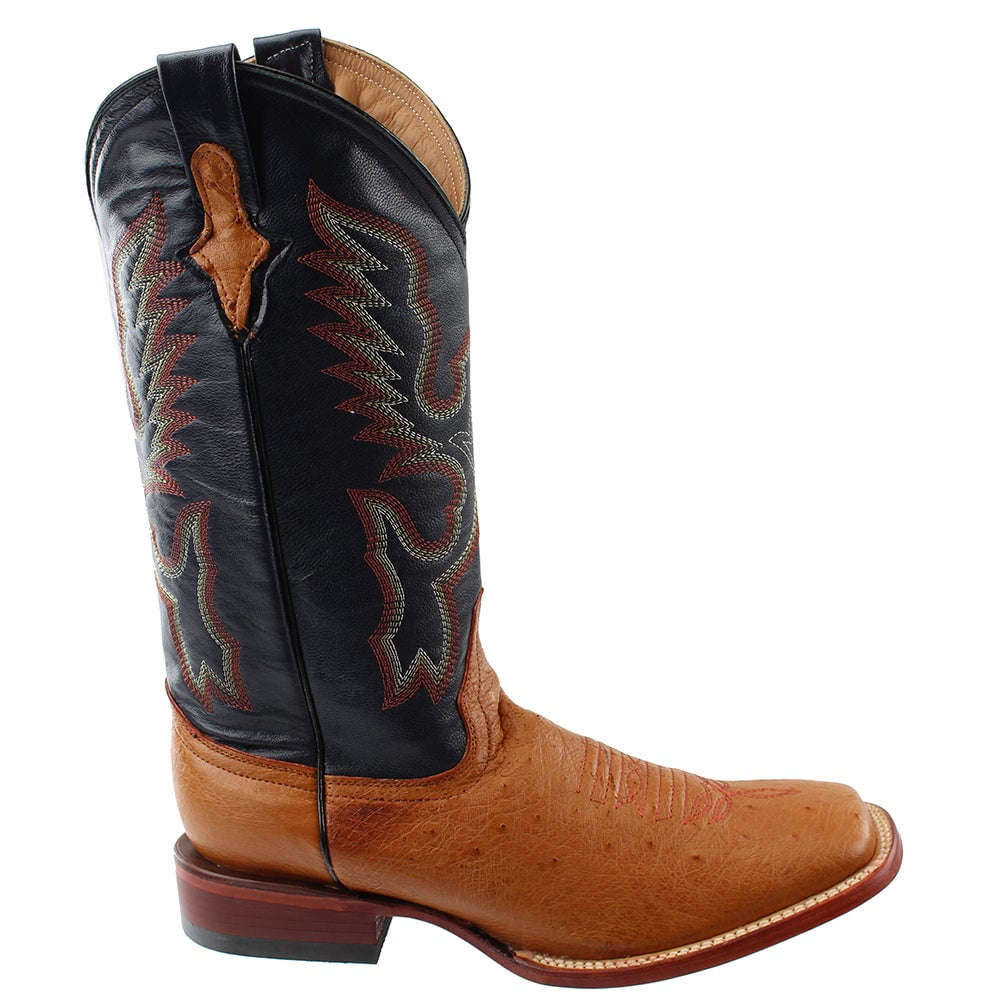 Ferrini Ferrini Smooth Ostrich Square Toe Mens Western Cowboy Boots Mid Calf