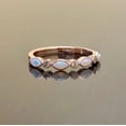 thumbnail image 5 of Natural Opal & CZ Diamond Wedding Band, Vintage Opal Band, Sterling Silver Opal Ring, Half Eternity Ring, October Birthstone Matching Band, 5 of 6