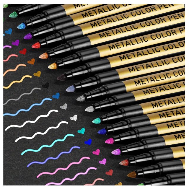 Plumones de Pintura Acrílica Spardar Metálicos Punta Mediana 2.0mm