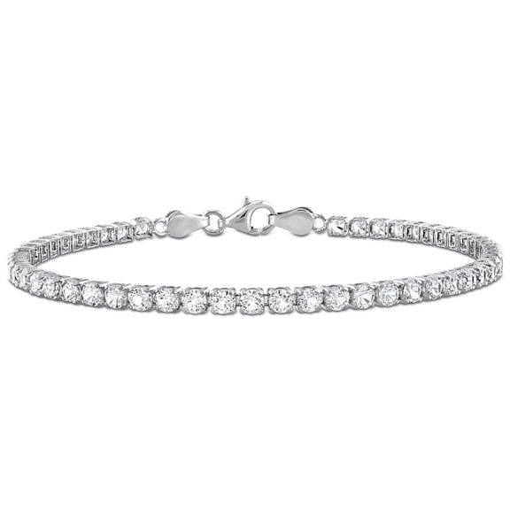 Everly Women's 6 1/8ct TGW Created White Sapphire Sterling Silver Tennis Bracelet