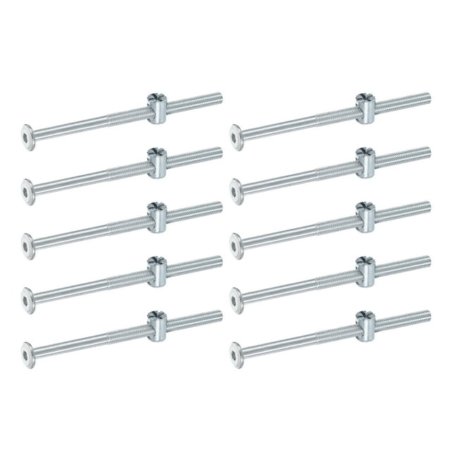 Uxcell 10 Conjuntos de Tornillos para Marco de Cama, Tornillos de Cabeza Hexagonal M6 x 100mm