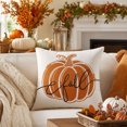 thumbnail image 7 of Fall Pumpkin Pillow Covers, Thanksgiving Decorative Pillow Case with Hidden Zipper Polyester Fabric, Autumn Harvest Home Decor for Sofa Couch Bed Bedroom, 17.7 x 17.7 Inch, 7 of 7