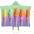 thumbnail image 2 of Wearable Blanket Hoodie Oversized Soft Warm Hooded Blanket Ice Cream Rainbow Gradient Blanket Throw Wrap Poncho for Women, 2 of 6