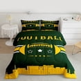 thumbnail image 2 of jejeloiu Football Sport Game Queen Comforter Set,Rugby City Bedding Comforter Set For Boys Teens Reversible 3-Piece, 2 of 8