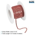 thumbnail image 2 of Uxcell 1 Roll Crystal Rhinestone Chain Sew on Metal Close Claw Chain Trim for DIY Dark Red 3mm, 2 of 7