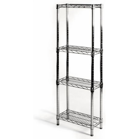 Shelving Inc. 10" d x 18" w x 96" h Chrome Wire Shelving with 4 Tier Shelves, Weight Capacity 800lbs Per Shelf
