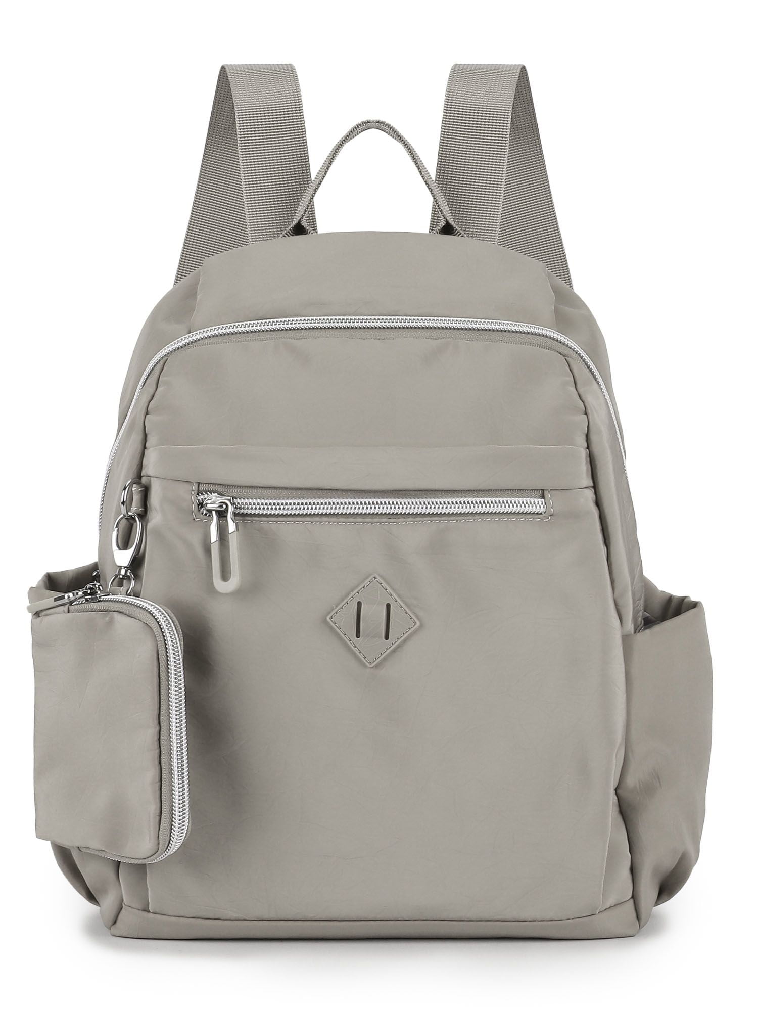 ★NOIAGO★ Nylon Dual Backpack Light Grey Deago Small Nylon Backpack Waterproof Mini Casual