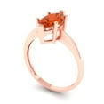 thumbnail image 2 of Solitaire Engagement Ring for Women - 1.5ct Simulated Red Diamond in 14K Rose Gold Promise Ring, 2 of 6