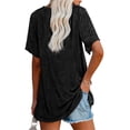 thumbnail image 2 of Womens V Neck TShirts Short Sleeve Loose Casual Summer Tops with Pocket, 2 of 5