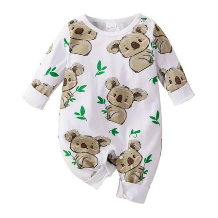 

Spring Autumn Cute Animals Koala Printed Baby Romperborn Girls Boys Clothes Long Sleeve Jumpsuit Clothing
