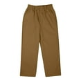thumbnail image 6 of AIEOTT Boys' School Uniform Flat Front Twill Pants Adjustable Waist Stretch Straight Fit Chino Pant Kids Pull On Khaki Pants, for 5-14 Years, 6 of 8