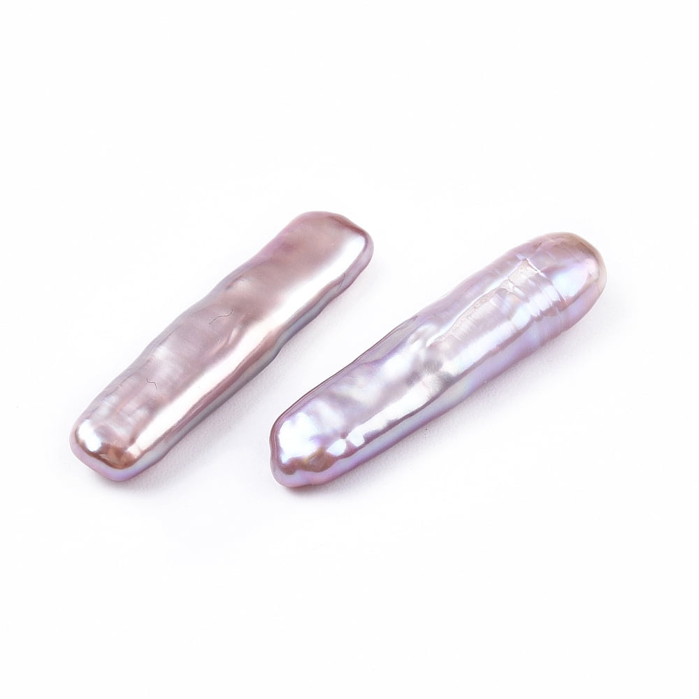Natural Baroque Keshi Pearl Beads Freshwater Pearl Beads No Hole Rectangle Thistle 23~24x5~7x3.5~5mm