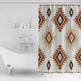 thumbnail image 4 of 72x78 Inch Shower Curtain Orange Aztec Bathroom Decor Waterproof Fabric Bathtub Bath Curtains Decorative Southwest Neutral Abstract Geometric Art Extra Long Shower Curtain Set with Hooks, 4 of 6