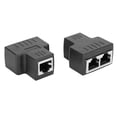 thumbnail image 2 of Ethernet Cable Adapter, 1-in 2-out, RJ45 Female, LAN Connector, Cable Extender, Splitter, 2 of 5