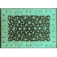 thumbnail image 1 of Ahgly Company Machine Washable Indoor Rectangle Oriental Turquoise Blue Traditional Area Rugs, 7' x 10', 1 of 4
