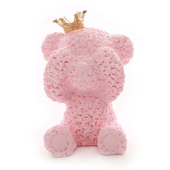 Fashion Cute Crown Plaster Bear Auto Car Air Freshener Perfume Vent Fragrance Clip Aroma Diffuser (Pink)