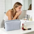 thumbnail image 5 of Woven Cosmetic Pouch, Travel Wash Bag, Makeup Brush Organizer, Spacious Zipper Interior and Lightweight Compact Size for Travel Luggage, Home Vanity, and Gym Locker., 5 of 8