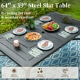 thumbnail image 5 of SUMMIT LIVING 64" x 39" Rectangular Steel Outdoor Patio Dining Table with Umbrella Hole for 6 person, Black, 5 of 7