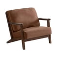 thumbnail image 4 of Silla Decorativa Cómoda Con Reposabrazos, Elegante Sillón Reclinable De Lino Y Algodón, Sofá Marrón, 4 of 9