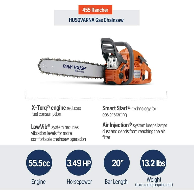 Husqvarna 455 Rancher Gas Chainsaw 20