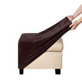 thumbnail image 4 of Lapalife Velvet Square Ottoman Covers Ottoman Slipcovers Folding Storage Footstool Cover Furniture Protector with Elastic Bottom, Brown, 4 of 6