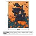 thumbnail image 2 of GXFC Halloween Cat Witch blanket, comfortable and soft, warm casual blanket, printed design, winter sofa dormitory home decoration, must-have travel product. Size is 60x80 inches., 2 of 9