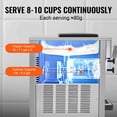 thumbnail image 5 of VEVOR Máquina de helado comercial, rendimiento de 21 QT/H, 1800 W 3 sabores para encimera, máquina de helado de servicio suave, 2 tolvas de 4 L, 2 cilindros de 1,8 L, preenfriamiento de limpieza autom, 5 of 5