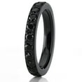 thumbnail image 2 of Metal Masters Womens 3mm Ladies Black Titanium Eternity Engagement Band Wedding Ring Black Pave-Set Cubic Zirconia 8, 2 of 7
