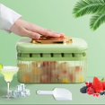 thumbnail image 1 of Bandejas de silicona para cubitos de hielo para congelador, bandeja apilable para cubitos de hielo con tapa, cubo y cuchara, molde de hielo duradero para 24 piezas de hielo, cócteles, whisky, té, café, sin BPA (verde) Sincero Electrónica, 1 of 5