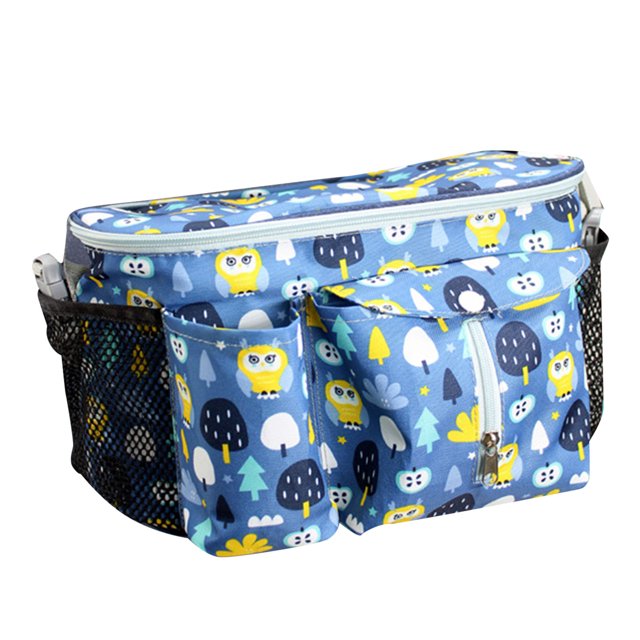 Organizador de cochecito de bebé, tela Oxford portátil de gran capacidad, práctica y práctica bolsa para cochecito para exteriores tipo 3 y bolsillo lateral