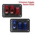 thumbnail image 2 of LED Light Heavy-Duty ON/Off Switch Plate Rocker Switch Panel 3 Position Toggle Switch Panel 12V-24V DC Racing Car Engine Switch ,Easy to Install, 2 of 7