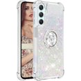 thumbnail image 6 of Glitter Clear Sparkly Bling Samsung Galaxy A24 4G Case for Women, Flowing Liquid Quicksand Cover with Diamond Ring Holder Case for Samsung Galaxy A24 4G  Colorful, 6 of 7