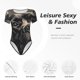 thumbnail image 4 of Balery Vintage Dog Illustration Body de cuello redondo de manga corta para mujer Tops de manga corta Tops básicos-Large, 4 of 7