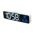 thumbnail image 1 of DOLITY Office Travel Mirror Music Digital Clock LED Display with Snooze Weekday 40 Ringtones White, 1 of 9