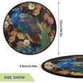 thumbnail image 2 of Embroidery Peacocks Autumn Christmas Tree Mats Waterproof Tree Skirt, Xmas Tree Stand Tray Mat Floor Protector Pad for Holiday Party Decoration, 28.3", 2 of 6
