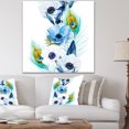 thumbnail image 1 of Designart - Handpainted Anemones And Peacock Feathers - Floral Canvas Art, 1 of 1
