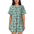 thumbnail image 1 of Fotbe winter ski Dachshund Conjunto de Pijama Estampado para Mujer, 2 Piezas, Ropa de Dormir con Camiseta de Manga Corta y Shorts Suaves-Small, 1 of 6