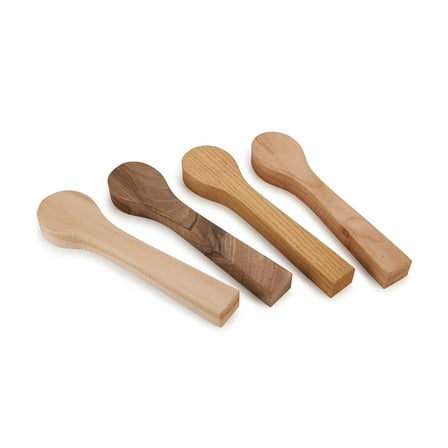 BeaverCraft Mini Spoon Blank Set Cherry, Basswood, Mulberry and Walnut 4 Piece