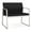 Castillo Black, variant on Lesro Gansett Polyurethane Bariatric Chair Waiting Room Guest in Silver/Castillo Batik Blue