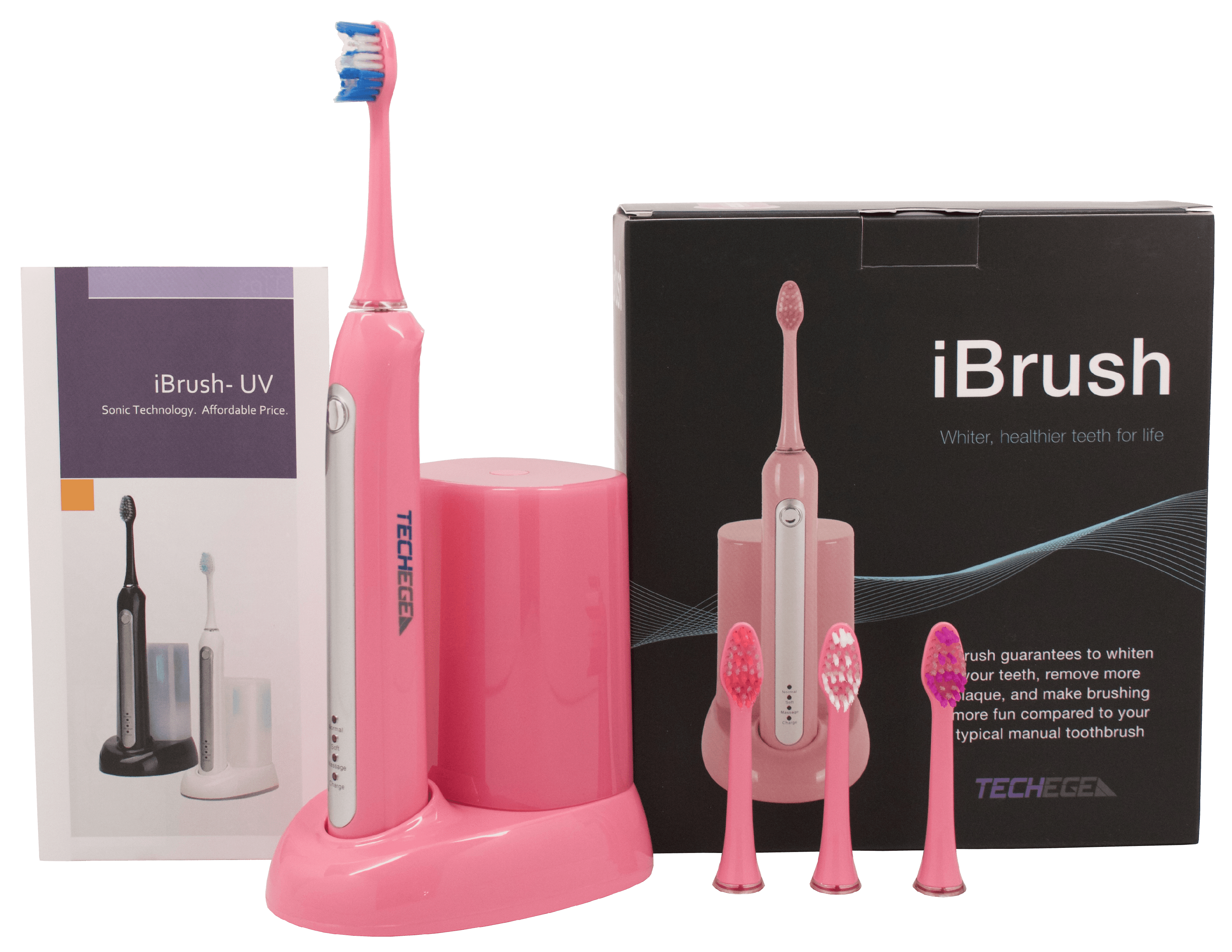 Pink iBrush SonicWave Electric Rechargeable Toothbrush with Timer